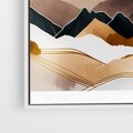 Obraz w ramie 50x70 - Góry Tonące w Pastelach - złote pastelowe góry, akwarela - rama biała