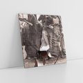 Obraz na płótnie 60x60 - Dźwięki Minionej Ery - postarzona fotografia retro, podarta fotografia