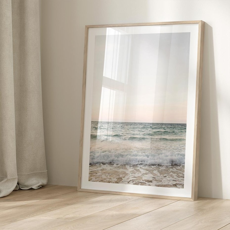 Plakat w ramie 30x40 - Morze i Fale - morze, fale - rama drewno