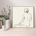 Obraz w ramie 50x50 - Akt w Minimalizmie - kobieta akt, minimalizm - rama drewno