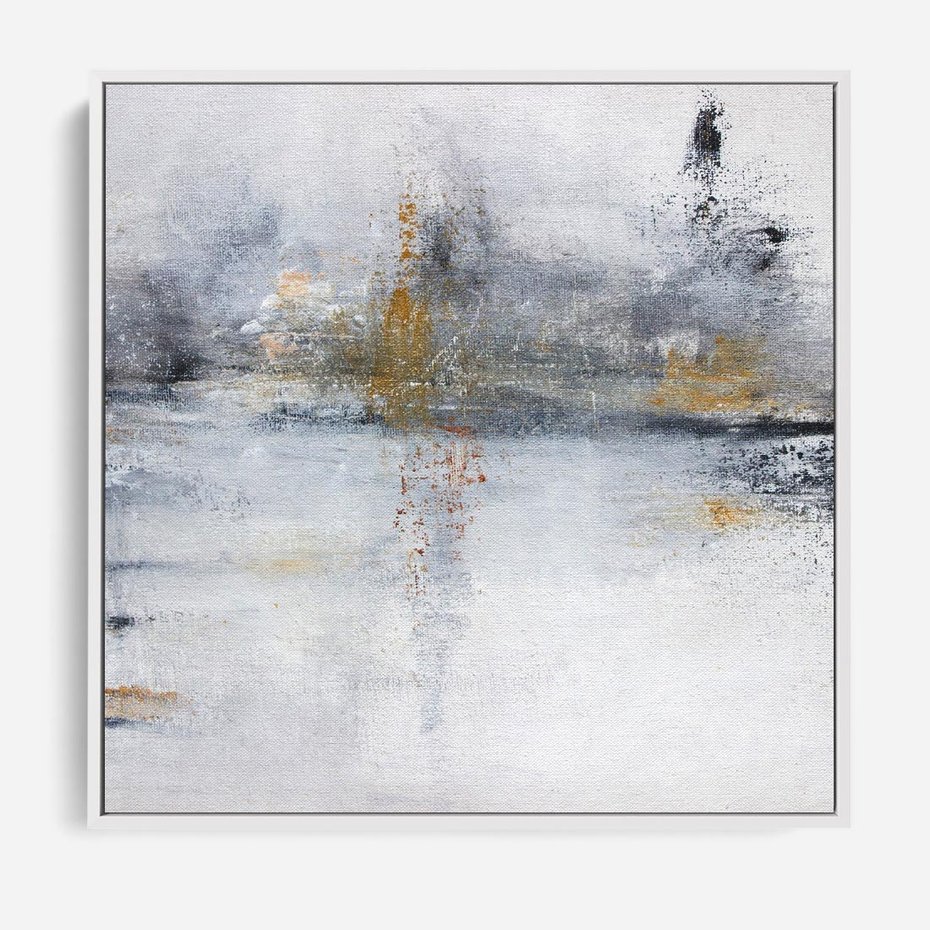 Obraz w ramie 50x50 - Kontrastujące Chaosy - abstrakcja, kontrast - rama biała