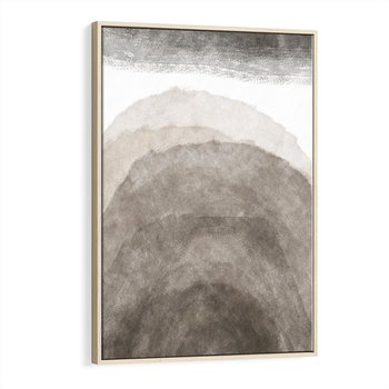 Obraz w ramie 50x70 - Przenikające Kształty - rozmyte cienie, abstrakcja - rama drewno