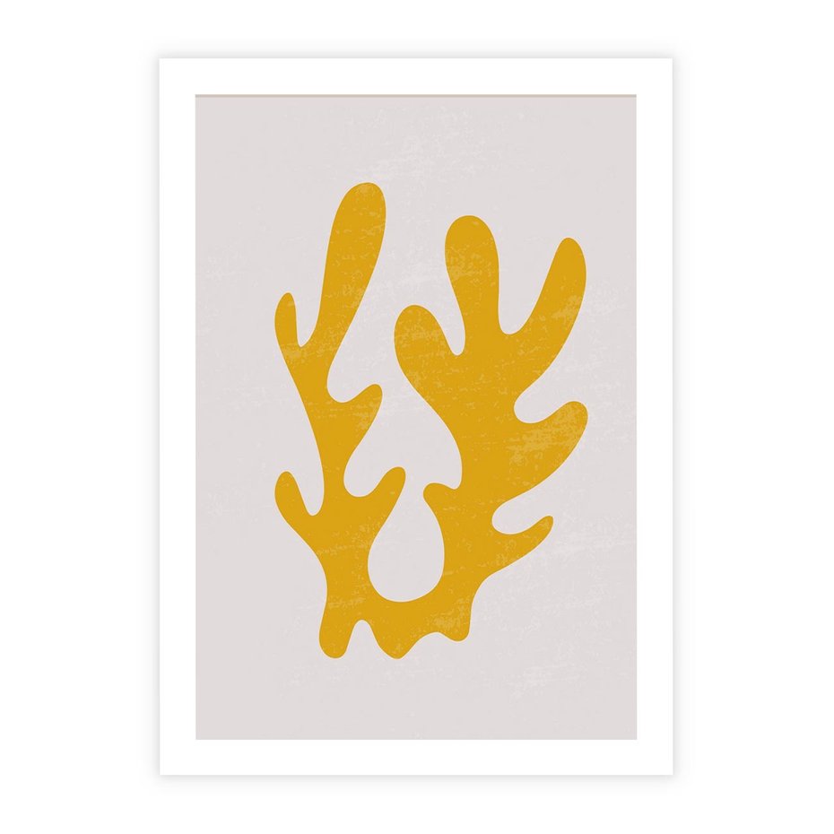 Plakat bez ramy 21x30 - Abstrakcyjna Synergia - abstrakcyjna żółta forma, minimalizm