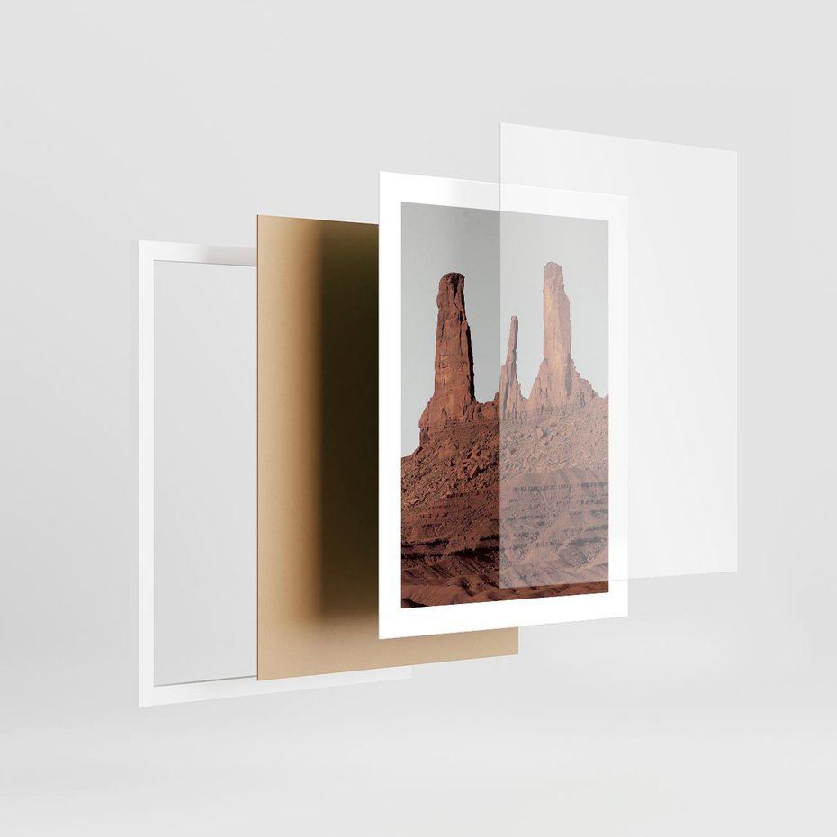 Plakat w ramie 30x40 - Surowość Pustyni - pustynia, kanion - rama biała