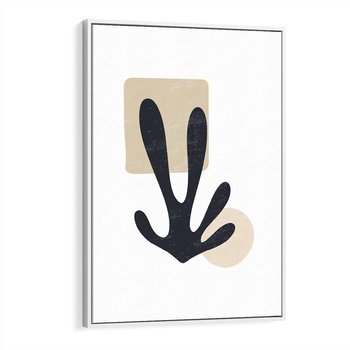 Obraz w ramie 50x70 - Granatowa Odsłona - minimalistyczna nowczesna grafika, styl matisse - rama biała