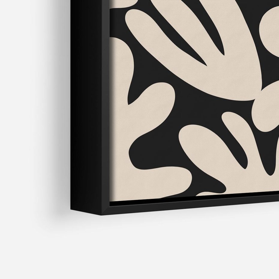 Obraz w ramie 50x50 - Księga Ukrytych Widoków - abstrakcyjne czarno białe formy, minimalizm - rama czarna