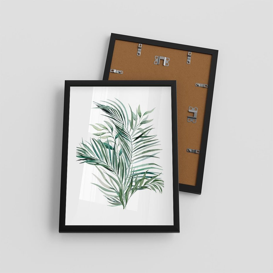 Plakat w ramie 30x40 - Blask Natury - złote, liście - rama czarna