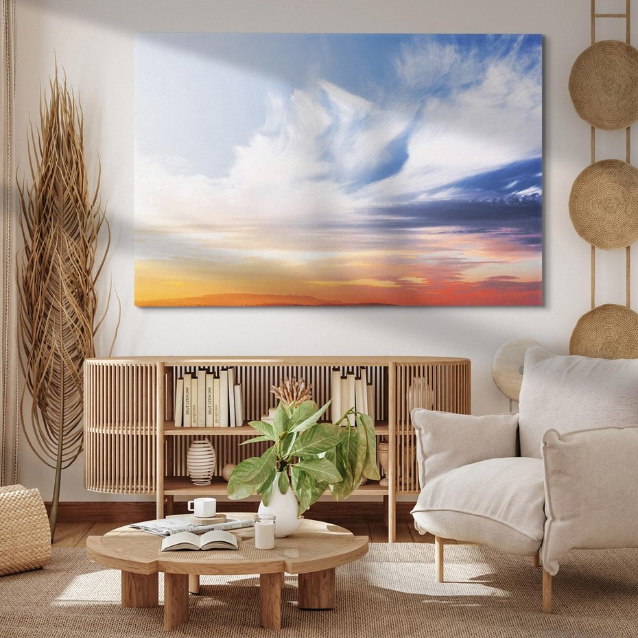 Obraz na płótnie 120x80 - Magia Chwili - pomost, zachód