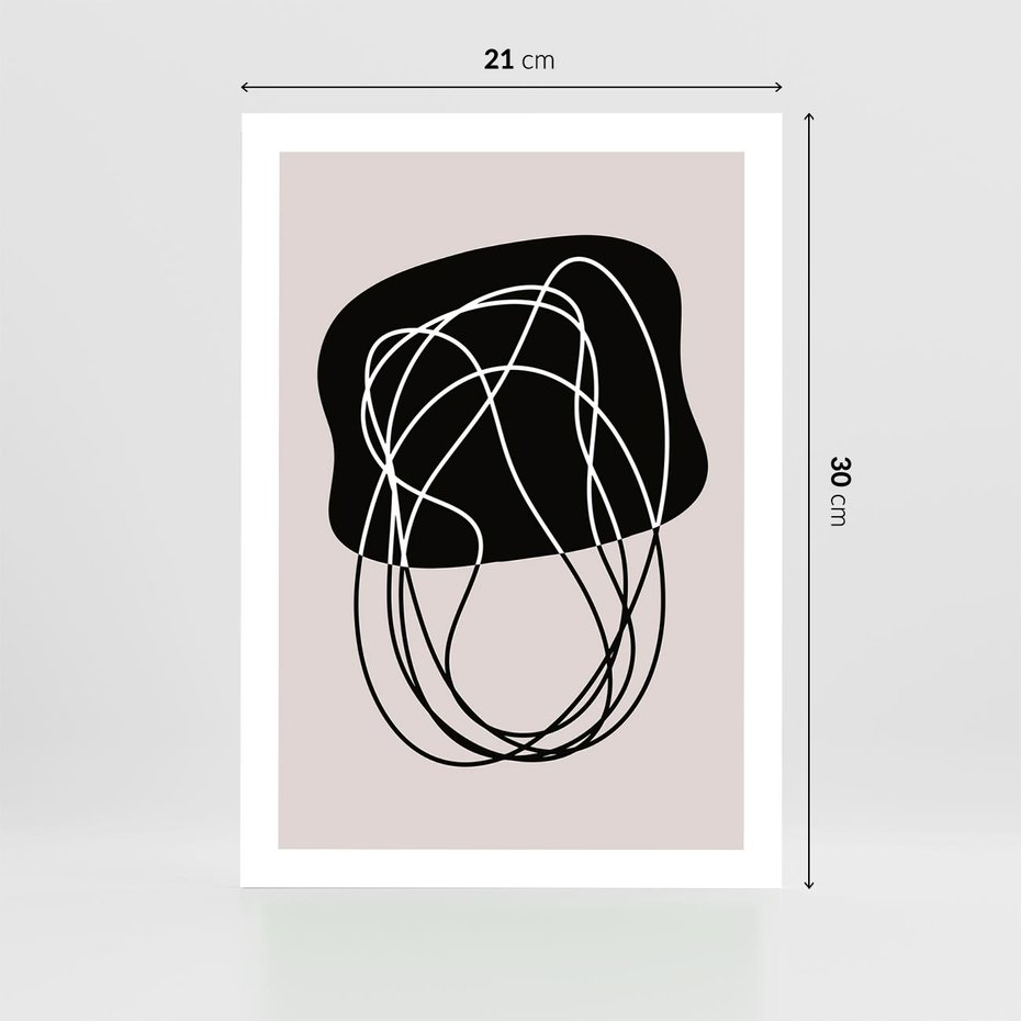 Plakat bez ramy 21x30 - Abstrakcyjne Harmonie - abstrakcyjne szkicowane linie, minimalizm