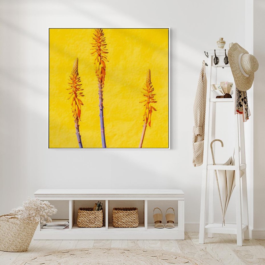 Obraz w ramie 50x50 - Radość Natury - kolor, kwiaty - rama biała