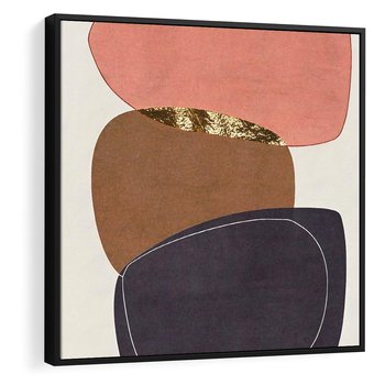 Obraz w ramie 50x50 - Rozkwitające Przenikające Formy - abstrakcyjny obraz, geometryczne formy - rama czarna