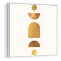 Obraz w ramie 50x50 - Abstrakcyjne Wzory - geometryczne złote kształty, tekstura - rama biała