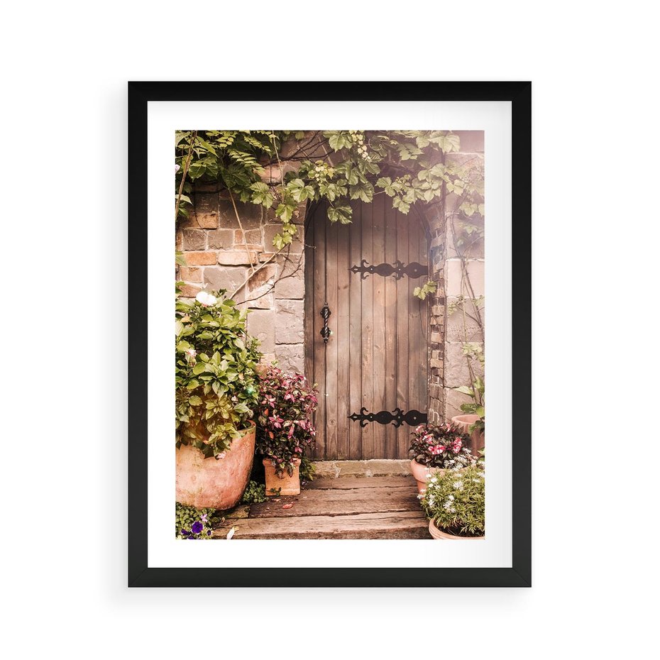 Plakat w ramie 40x50 - Wyjątkowy Klimat - drzwi, stare - rama czarna