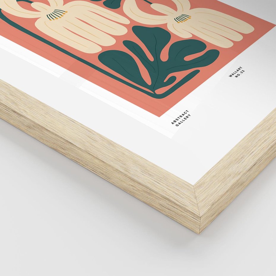 Plakat w ramie 30x40 - Migotliwe Echa - kwiaty, nowoczesna abstrakcja - rama drewno