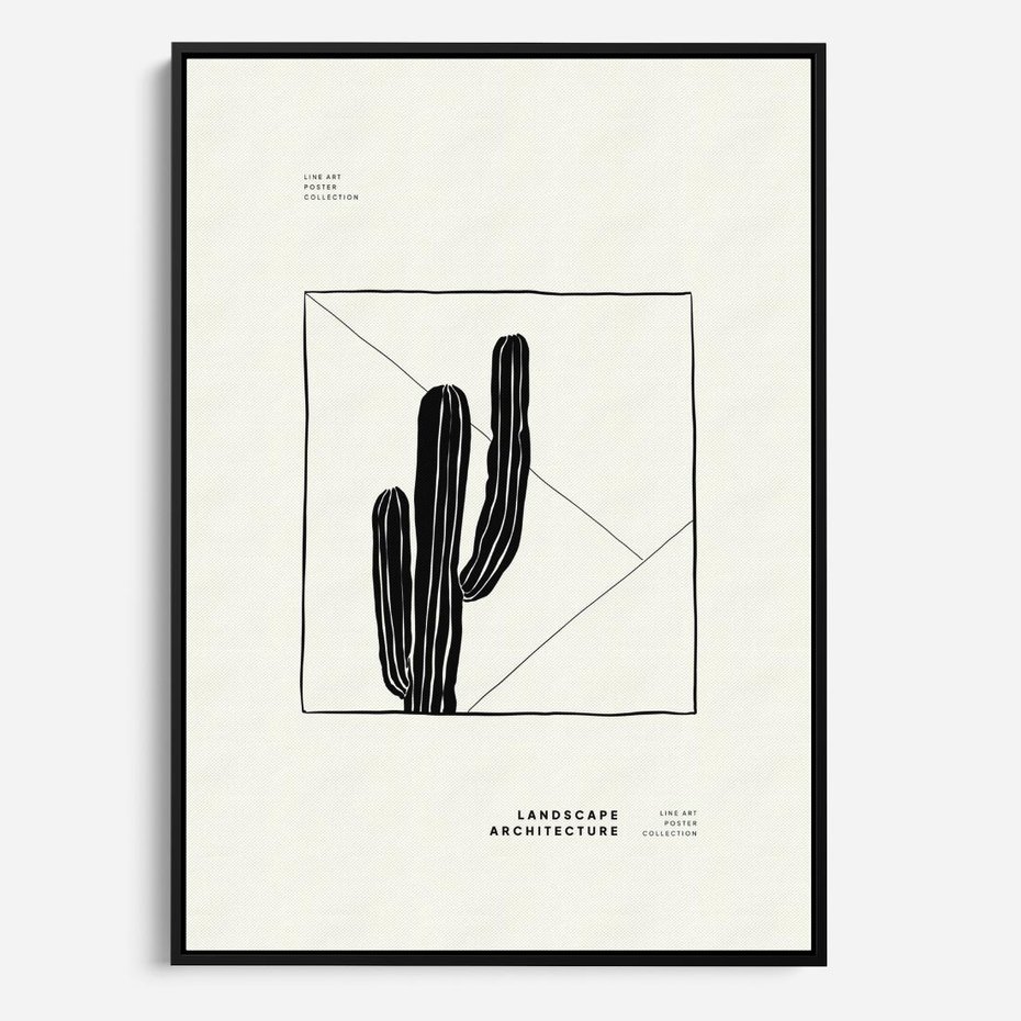 Obraz w ramie 50x70 - Zaklęta roślinna ekspresja - nowoczesna sztuka, minimalistyczny styl - rama czarna