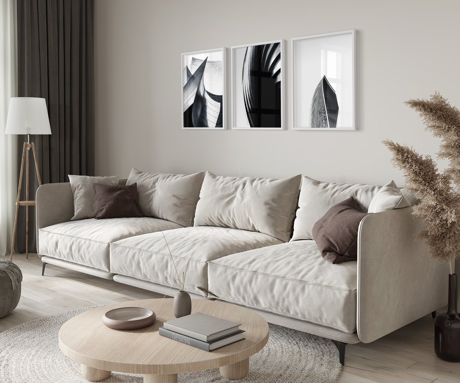 Zestaw obrazy w ramie 30x40 galeria - Nowoczesne, wieżowce, architektura - rama biała