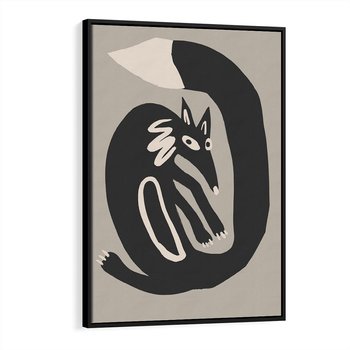 Obraz w ramie 50x70 - Migotliwe Echa Skandynawii - skandynawska sztuka, lis - rama czarna