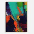 Obraz w ramie 70x100 - Abstrakcyjne wizje czasu - żywe radosne kolory, plamy kolory - rama drewno
