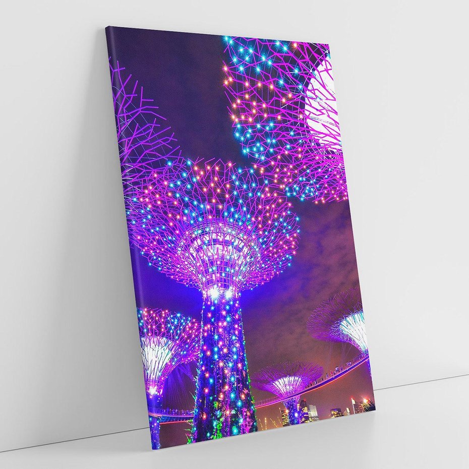 Obraz na płótnie 80x120 - Azja: nocne światła architektury - Azja, noc