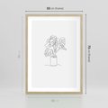 Plakat w ramie 50x70 - Tajemnicza Harmonia - sztuka one line, monstera - rama drewno