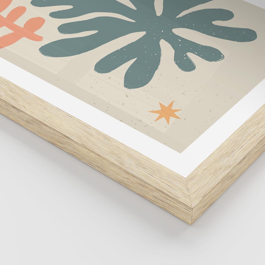 Plakat w ramie 40x50 - Rozbłysk Emanacji - boho formy, kształty - rama drewno