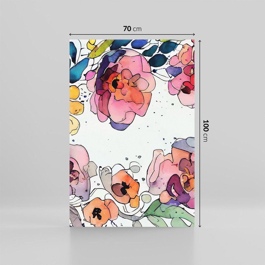 Obraz na płótnie 70x100 - Rozkwitające marzenia - akwarelowe kwiaty, kolory