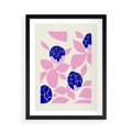 Plakat w ramie 50x70 - Impresje deszczu - nowoczesna kompozycja, kwiaty - rama czarna