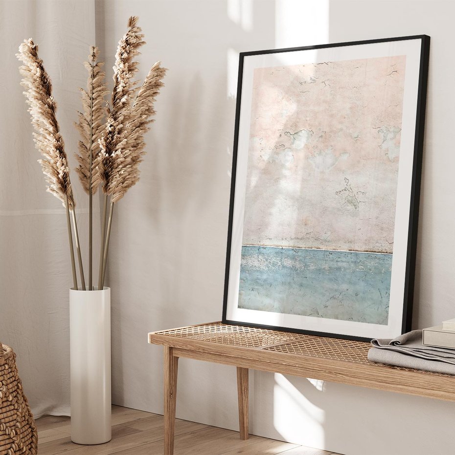 Plakat bez ramy 50x70 - Obraz Starej Ściany z Delikatnymi Odcieniami - ściana, stara ściana