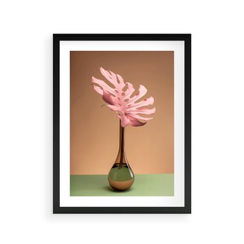 Plakat w ramie 40x50 - Wyjątkowy monstera - monstera, liść - rama czarna