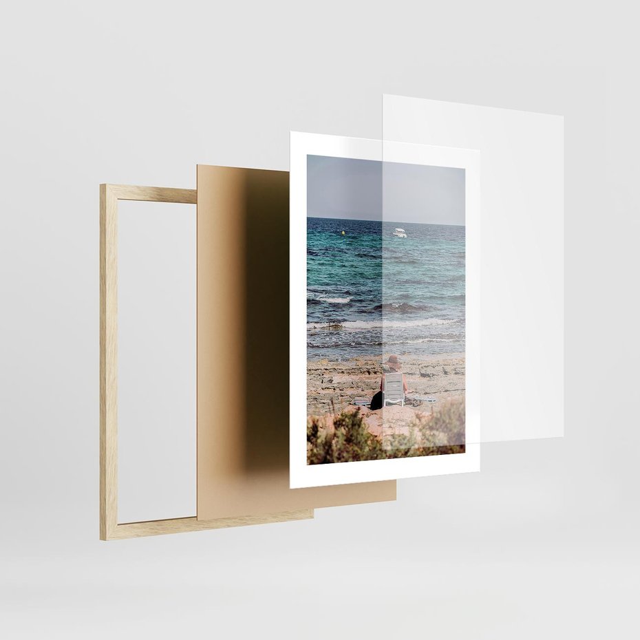 Plakat w ramie 30x40 - Relaks na Plaży - wakacje, plaża - rama drewno