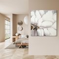Obraz na płótnie 70x70 - Tekstura Kwiatu - białe kwiaty, duży kwiat