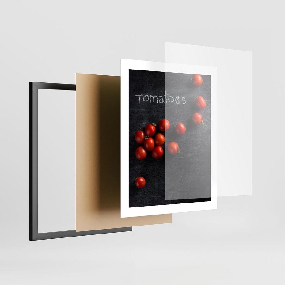 Plakat w ramie 40x50 - Świeżość Smaku - pomidory, kuchnia - rama czarna