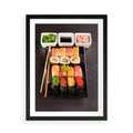 Plakat w ramie 50x70 - Kulinarne podróże do Japonii - sushi, japonia - rama czarna
