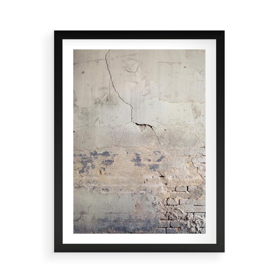 Plakat w ramie 50x70 - Surowość ściany z betonu - ściana, beton - rama czarna