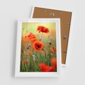 Plakat w ramie 50x70 - Makowa Pasja - maki, kwiaty - rama biała