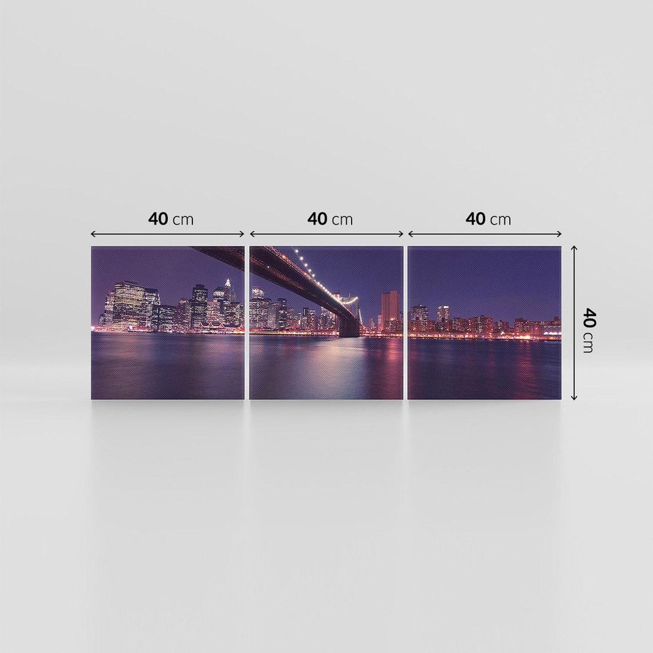Obraz na płótnie 120x40 - Most w Nowym Jorku nocą - most, Nowy Jork