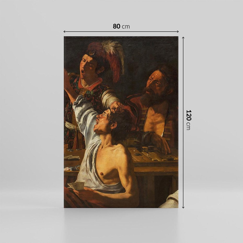 Obraz na płótnie 80x120 - Card and Backgammon Players (ok. 1595), Caravaggio - reprodukcja, obraz na płótnie