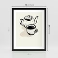 Plakat w ramie 40x50 - Kawa w Minimalistycznym Szkicu - grafika, szkic - rama czarna