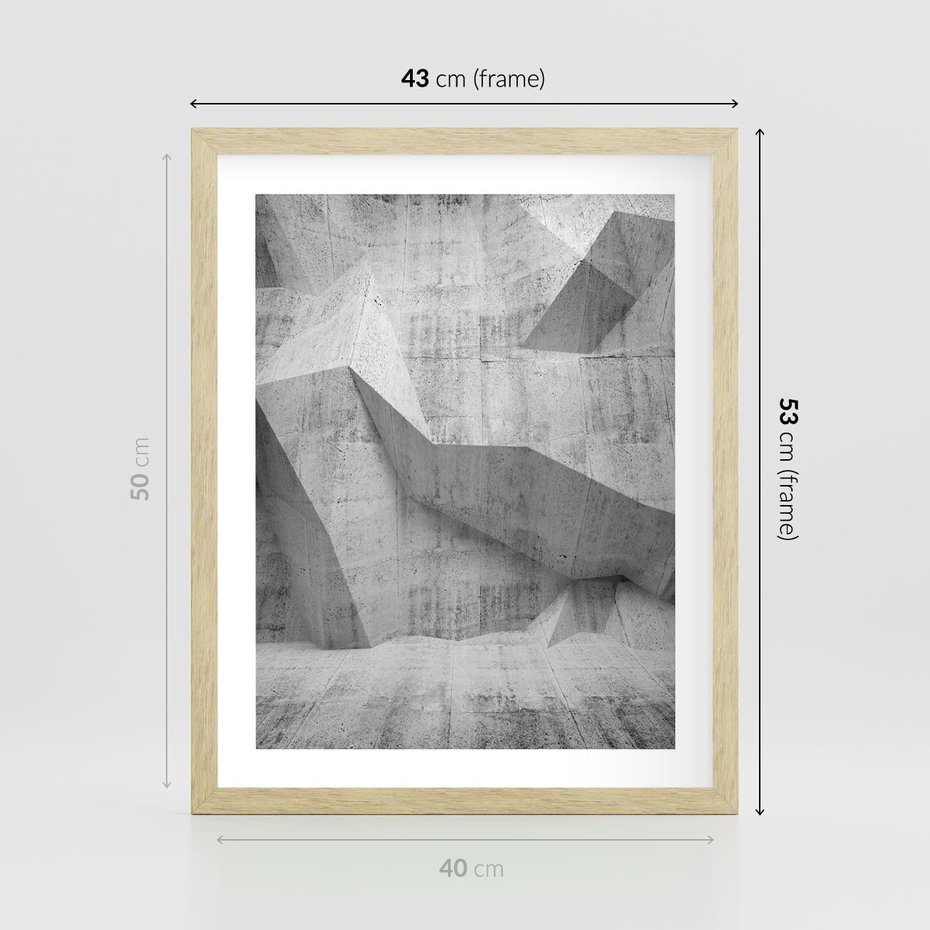 Plakat w ramie 40x50 - Geometryczna harmonia sztuki - geometria, sztuka - rama drewno