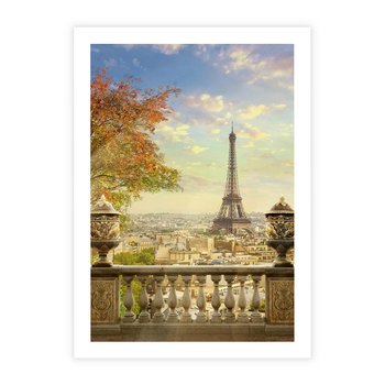 Plakat bez ramy 21x30 - Paryż za Wieżą Eiffla - Paryż, Eiffla