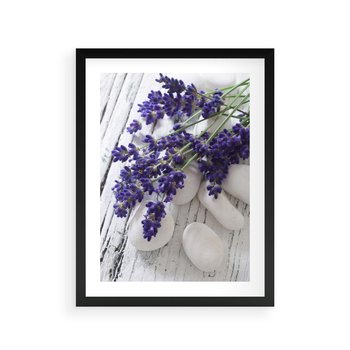 Plakat w ramie 50x70 - relaks z aromatem - lawenda, spa - rama czarna