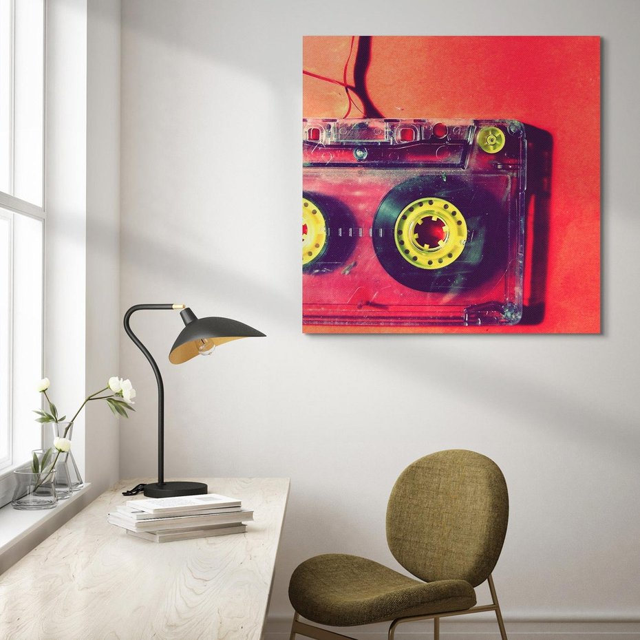 Obraz na płótnie 50x50 - Kaseta - Muzyka Retro - kaseta, muzyka