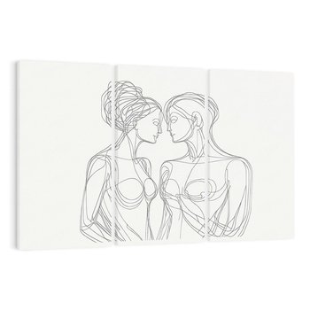 Obraz na płótnie 120x80 - Dialog z cieniami duszy - sztuka one line art, jedna kreska