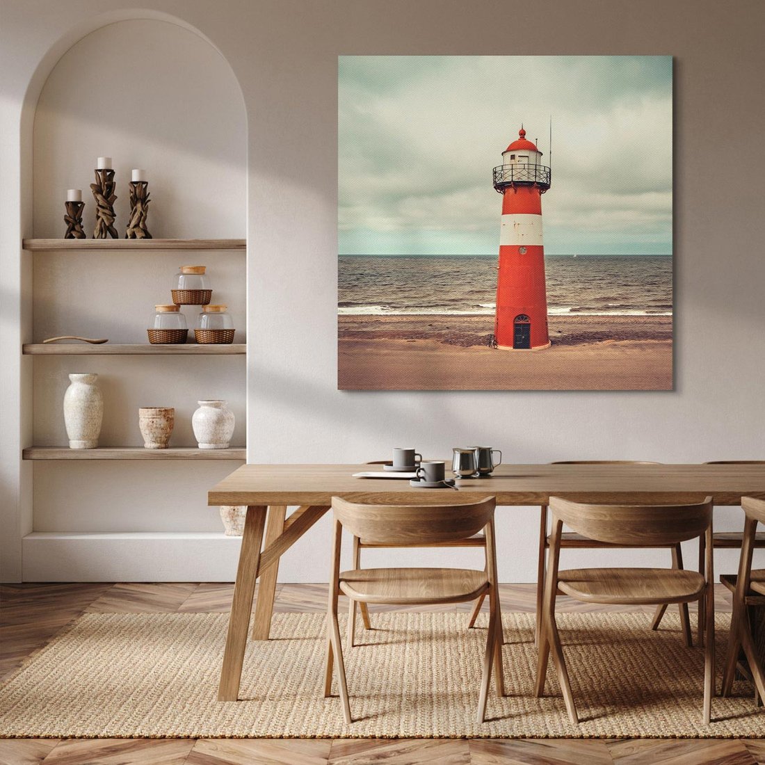 Obraz na płótnie 50x50 - Retro Urok Morza - fotografia w stylu retro, vintage