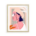 Plakat w ramie 40x50 - Kobieca Esencja - nowoczesny plakat, styl retro - rama drewno