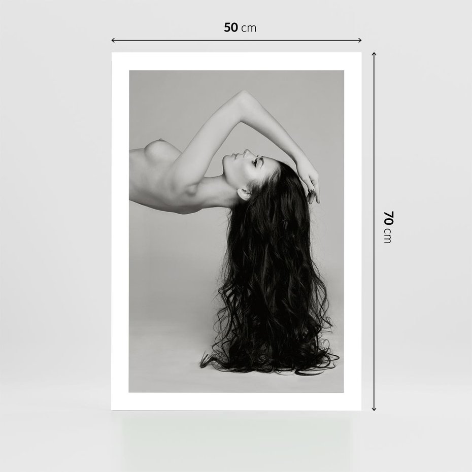 Plakat bez ramy 50x70 - Piękno włosów kobiety w ruchu - włosy, piękno
