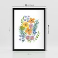 Plakat w ramie 30x40 - Migocące Widoki Kwiatów - akwarelowe polne kwiaty, minimalistyczny plakat - rama czarna