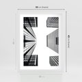 Plakat w ramie 30x40 - Architektoniczna Symetria - architektura, wysoki wieżowiec - rama biała