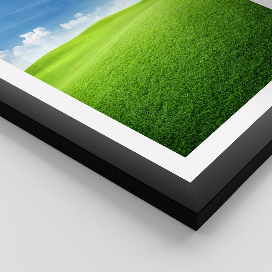 Plakat w ramie 40x50 - Łąka pod Niebem - łąka, niebo - rama czarna