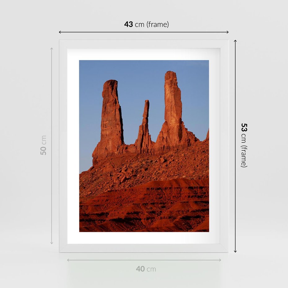 Plakat w ramie 40x50 - Wielki Kanion - majestat pustyni - Wielki Kanion, pustynia - rama biała